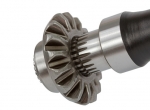 Splined connection the conical pinion and shaft, isolated, on a white background, with clipping path